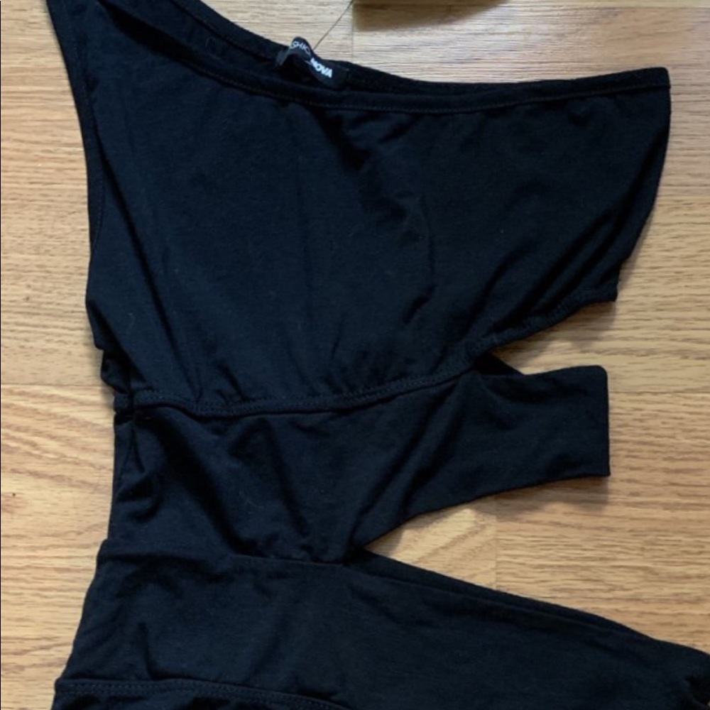 Fashionovas body suit black with open rib